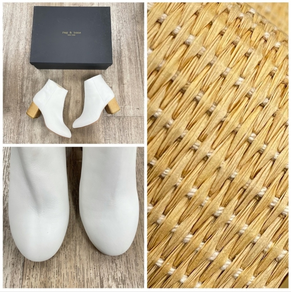 NWOT IN BOX WOMENS RAG AND BONE DREA LEATHER WHITE BOOTS